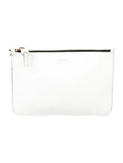 Pre-owned Smythson Leather Cosmetic Bag In White