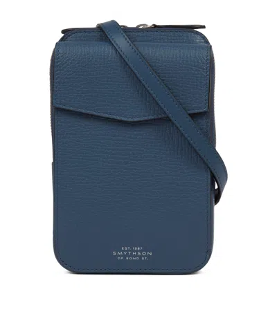 Smythson Leather Cross-body Pouch In Blue