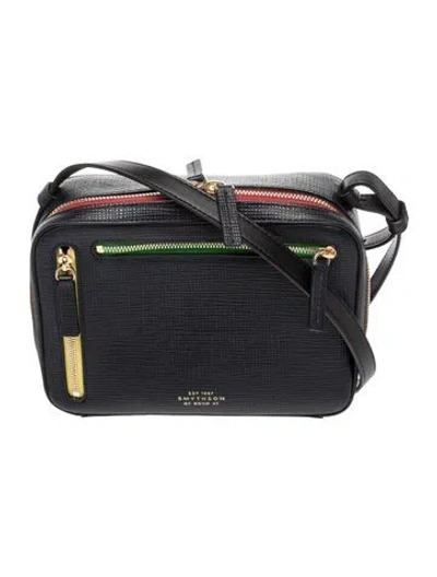 Pre-owned Smythson Leather Crossbody Bag In Black