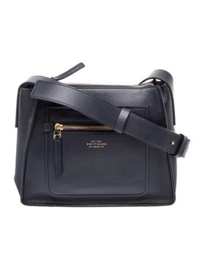Pre-owned Smythson Leather Crossbody Bag In Blue
