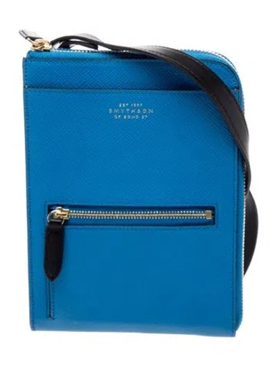Pre-owned Smythson Leather Crossbody Bag In Blue