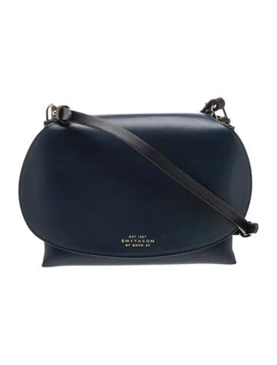 Pre-owned Smythson Leather Crossbody Bag In Blue