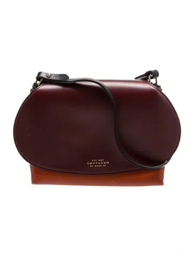 Pre-owned Smythson Leather Crossbody Bag In Burgundy