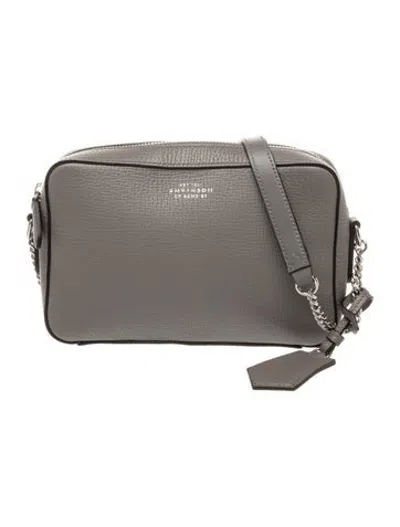 Pre-owned Smythson Leather Crossbody Bag In Grey