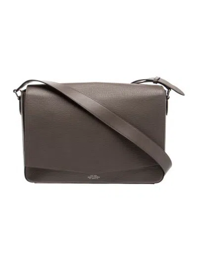 Pre-owned Smythson Leather Crossbody Bag In Grey