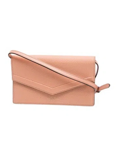 Pre-owned Smythson Leather Crossbody Bag In Orange/pink