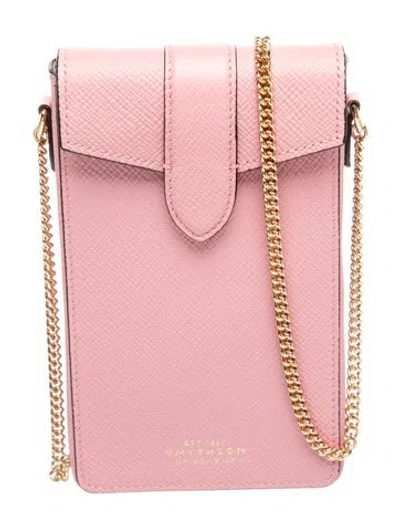 Pre-owned Smythson Leather Crossbody Bag In Pink