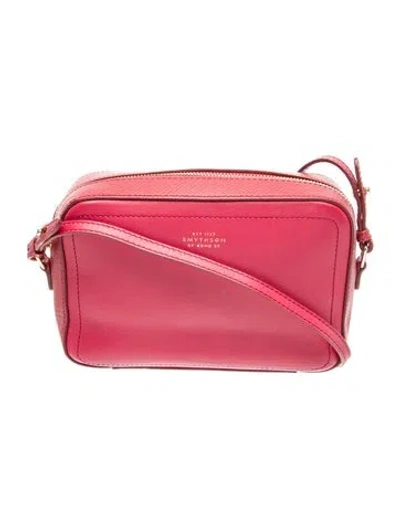 Pre-owned Smythson Leather Crossbody Bag In Red