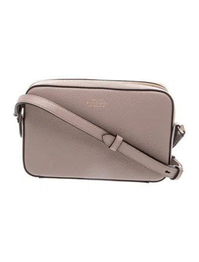 Pre-owned Smythson Leather Crossbody Bag W/ Tags In Grey