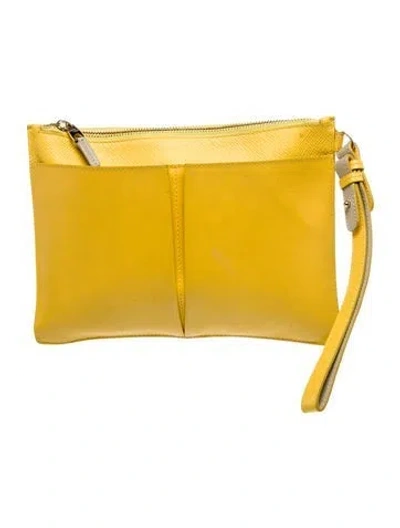 Pre-owned Smythson Leather Crossbody Bag In Yellow