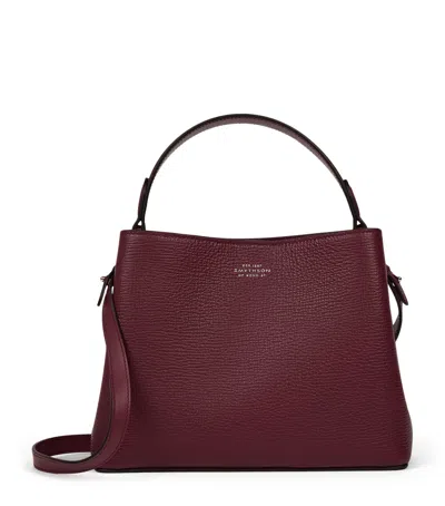 Smythson Leather Day Cross-body Bag In Burgundy