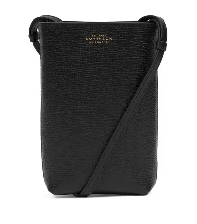 Smythson Leather Day Pouch In Black