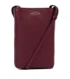 Smythson Leather Day Pouch In Purple