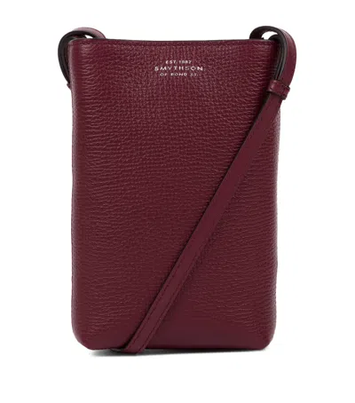 Smythson Leather Day Pouch In Red