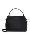 Smythson Envelope Purse Crossbody In Panama In Black