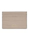 Smythson Flat Card Holder In Mara In Beige