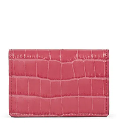 Smythson Mara Leather Folded Card Holder In Pink
