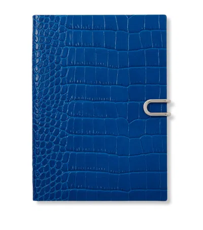 Smythson Leather Mara Soho A5 Mid-year 2026 Diary In Blue