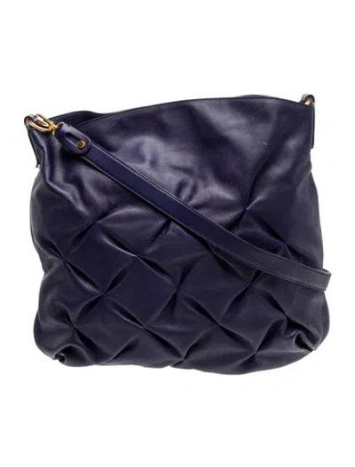 Pre-owned Smythson Leather Messenger Bag In Blue