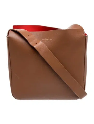 Pre-owned Smythson Leather Messenger Bag In Brown