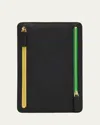 Smythson Leather Multi-zip Case In Black
