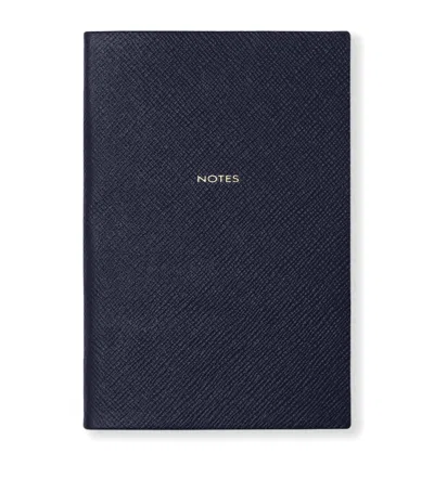 Smythson Leather Notes Chelsea Notebook In Blue