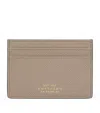 Smythson Flat Card Holder In Panama In Beige