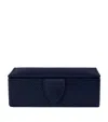 Smythson Leather Panama Cufflink Box In Blue