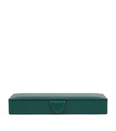 Smythson Cufflink Box In Panama In Forest