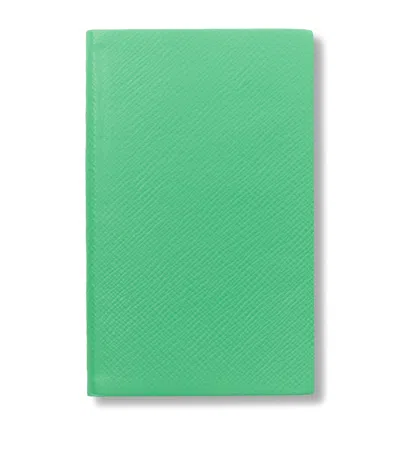 Smythson Leather Panama Notebook In Green