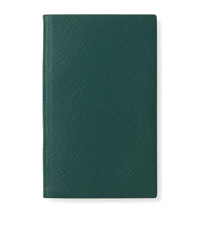 Smythson Leather Panama Notebook In Green