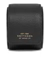 Smythson Leather Panama Single Watch Roll In Black