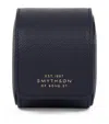 Smythson Leather Panama Single Watch Roll In Blue
