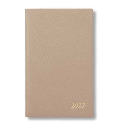 Smythson Leather Panama Weekly Diary 2027 In Beige