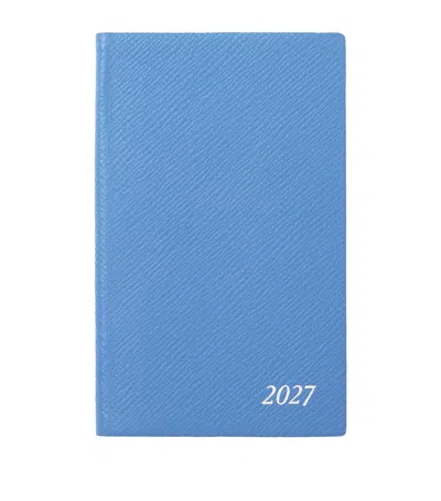 Smythson Leather Panama Weekly Diary 2027 In Blue