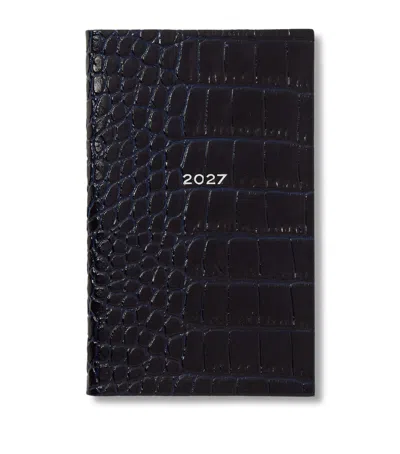 Smythson Leather Panama Weekly Diary 2027 In Blue