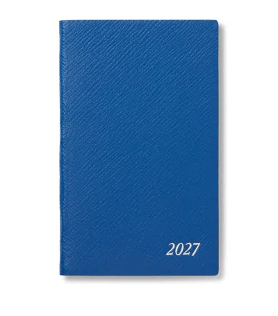 Smythson Leather Panama Weekly Diary 2027 In Blue