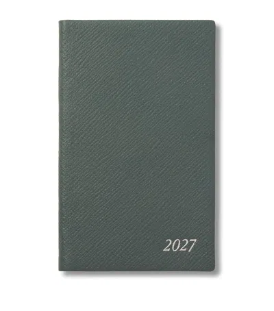 Smythson Leather Panama Weekly Diary 2027 In Green