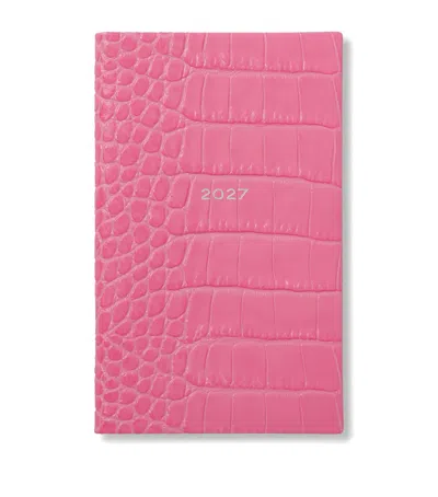Smythson Leather Panama Weekly Diary 2027 In Pink