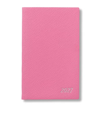 Smythson Leather Panama Weekly Diary 2027 In Pink