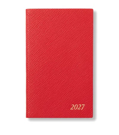 Smythson Leather Panama Weekly Diary 2027 In Red