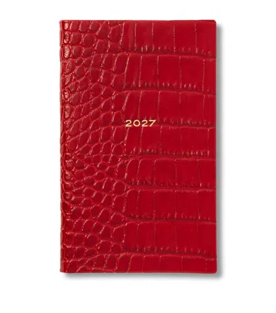 Smythson Leather Panama Weekly Diary 2027 In Red