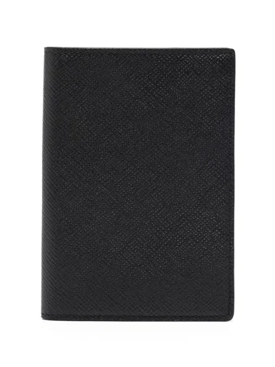 Smythson Leather Passport Case In Blue