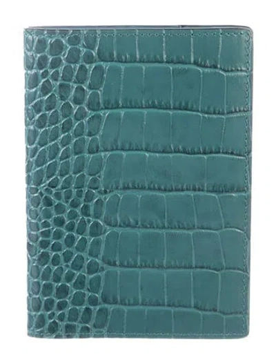 Pre-owned Smythson Leather Passport Holder In Green