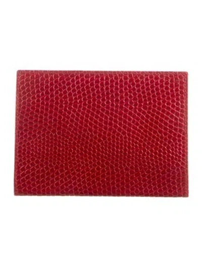 Pre-owned Smythson Leather Passport Holder. In Red