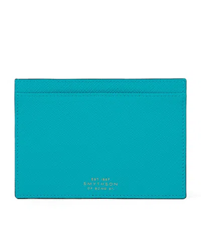 Smythson Leather Passport Sleeve In Turquoise