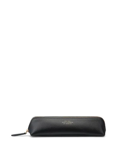 Smythson Leather Pencil Case (5cm X 20.5cm) In Black
