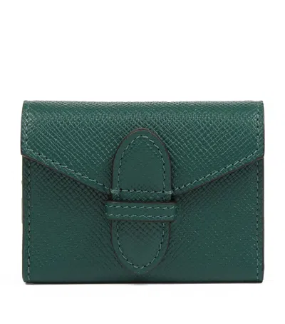 Smythson Leather Playing Card Case In Green
