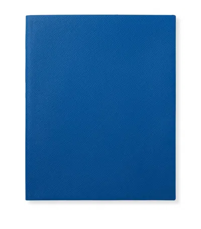 Smythson Leather Portobello Notebook In Blue