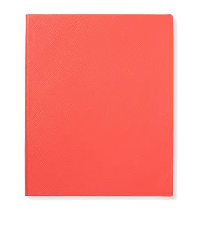 Smythson Leather Portobello Notebook In Pink